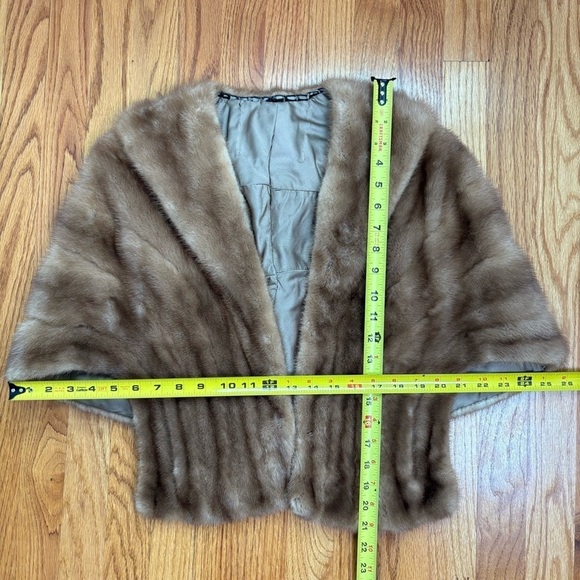 Vintage 50s 60s Mink Fur Shawl Wrap Topper Shrug - Picture 7 of 14